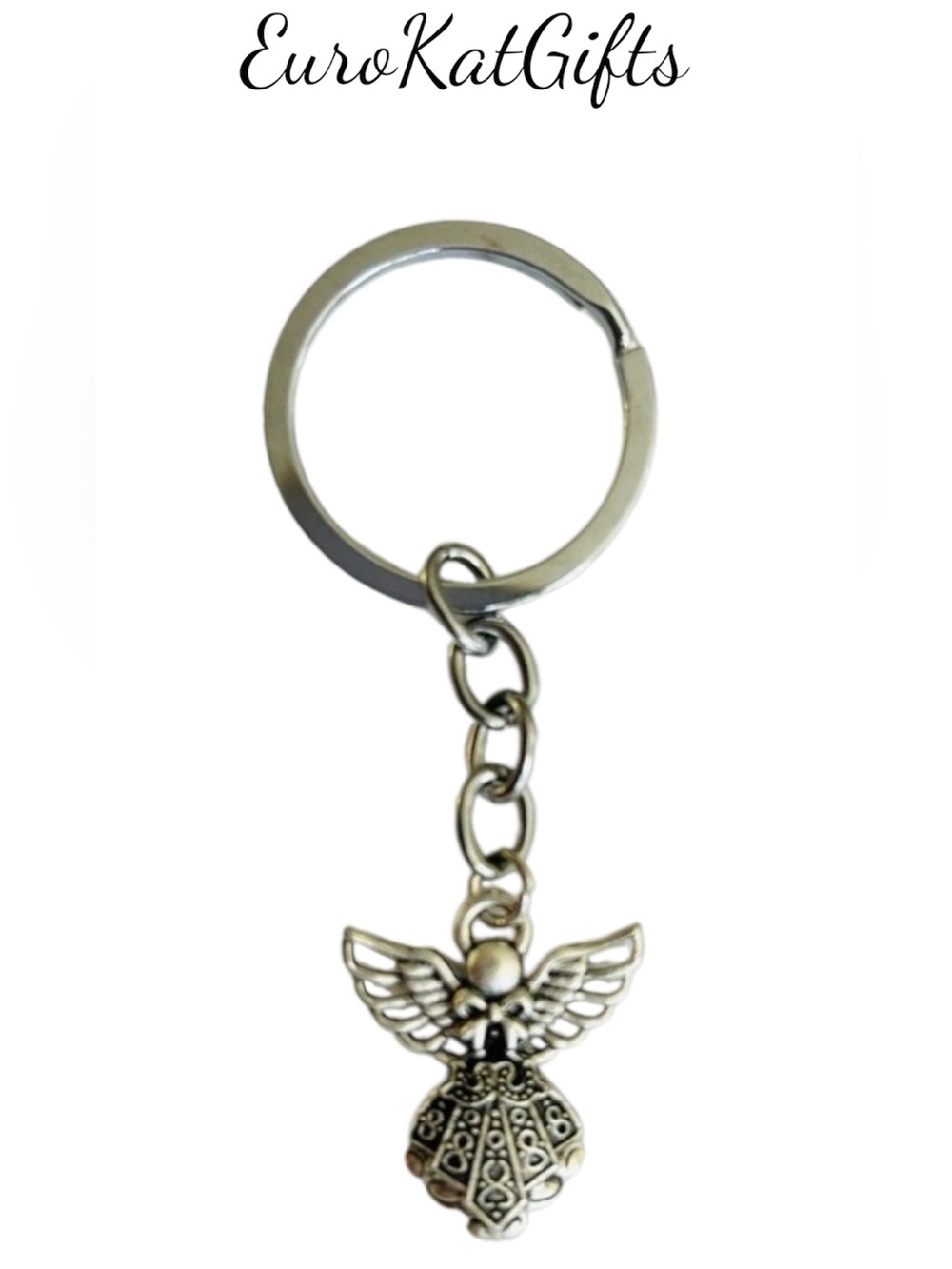 Hand Crafted Silver Angel Bag Charm Key & Card Holder Charm Handmade NEW